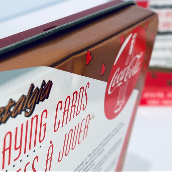 New Sealed Coca Cola Playing Cards Tin Box 1995 Christmas - Picture 9 of 13